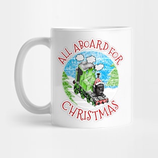 Steam Train All Aboard For Christmas Xmas 2022 Mug